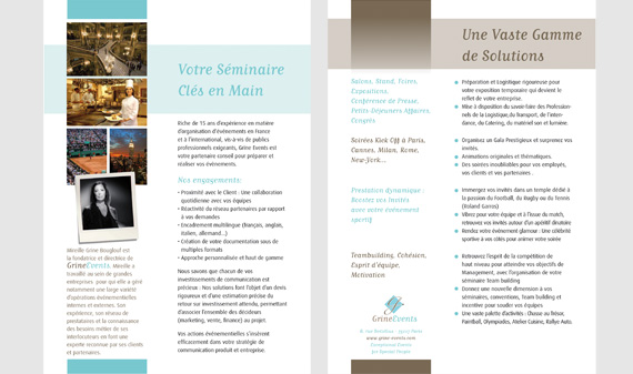 Brochure Grine Events